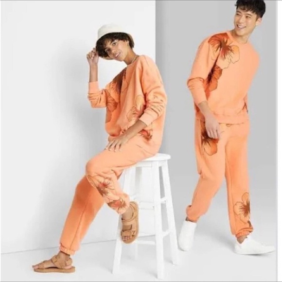 Wild fable peach floral oversized sweatshirt nwt - Picture 2 of 7